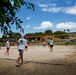 U.S. Navy Sailors from Abraham Lincoln, William P. Lawrence compete in a volleyball game during RIMPAC 2022