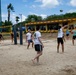 U.S. Navy Sailors from Abraham Lincoln, William P. Lawrence compete in a volleyball game during RIMPAC 2022