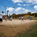 U.S. Navy Sailors from Abraham Lincoln, William P. Lawrence compete in a volleyball game during RIMPAC 2022