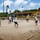 U.S. Navy Sailors from Abraham Lincoln, William P. Lawrence compete in a volleyball game during RIMPAC 2022
