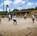 U.S. Navy Sailors from Abraham Lincoln, William P. Lawrence compete in a volleyball game during RIMPAC 2022