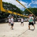 U.S. Navy Sailors from Abraham Lincoln, William P. Lawrence compete in a volleyball game during RIMPAC 2022