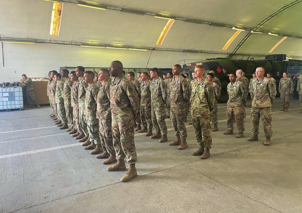 Bravo Battery Soldiers awarded humanitarian service medal
