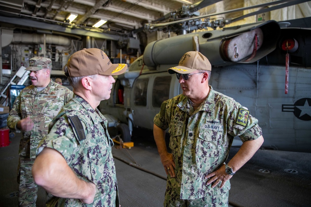 NAVCENT Deputy Commander and RBNF Aboard USS Sioux City