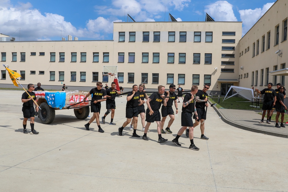 Soldiers Celebrate 4th of July with Sports and Polish WWII Reenactors