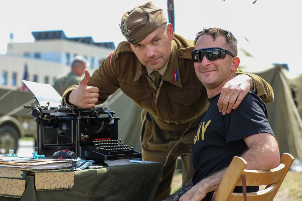 Soldiers Celebrate 4th of July with Sports and Polish WWII Reenactors