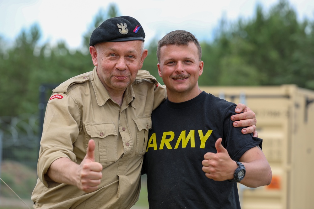 Soldiers Celebrate 4th of July with Sports and Polish WWII Reenactors