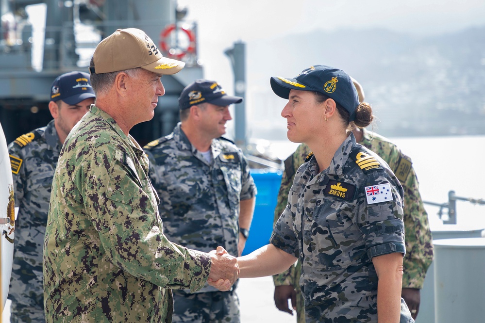 Vice Adm. Michael Boyle visit to HMAS Supply