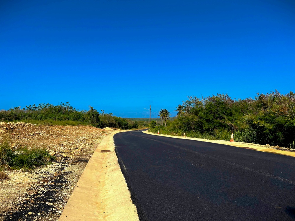 The Final paved road from the Marpo Heights project by Naval Mobile Construction Battalion (NMCB) 3