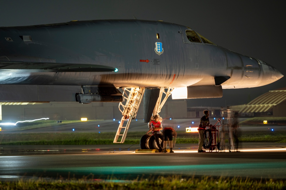 B-1B Lancer Lands at Andersen Air Force Base after Bomber Task Force Mission