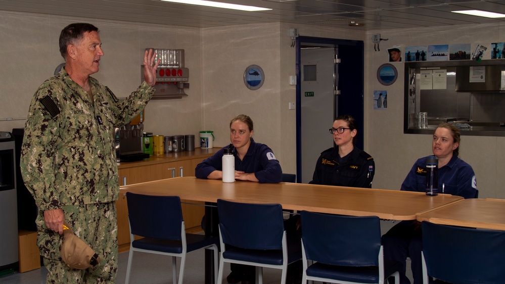 RIMPAC 2022 Commander Addresses the Crew of HMNZS Aotearoa (A 11)