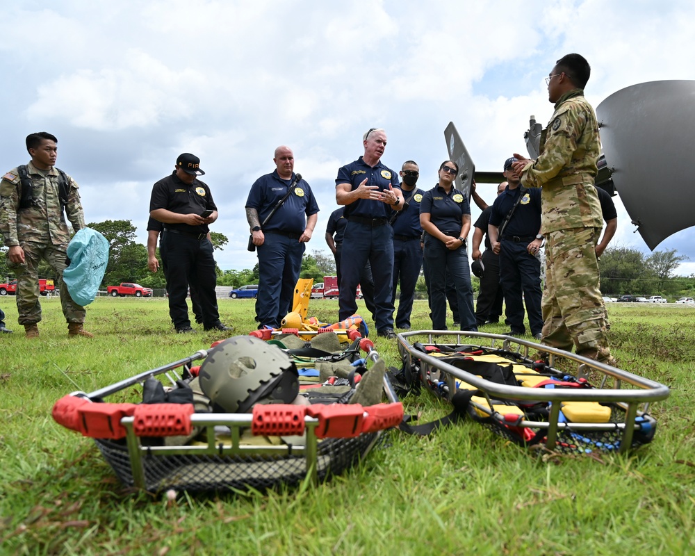 Joint Region Marianas Fire and Emergency Services and Guam National Guard conduct aircraft familiarization training
