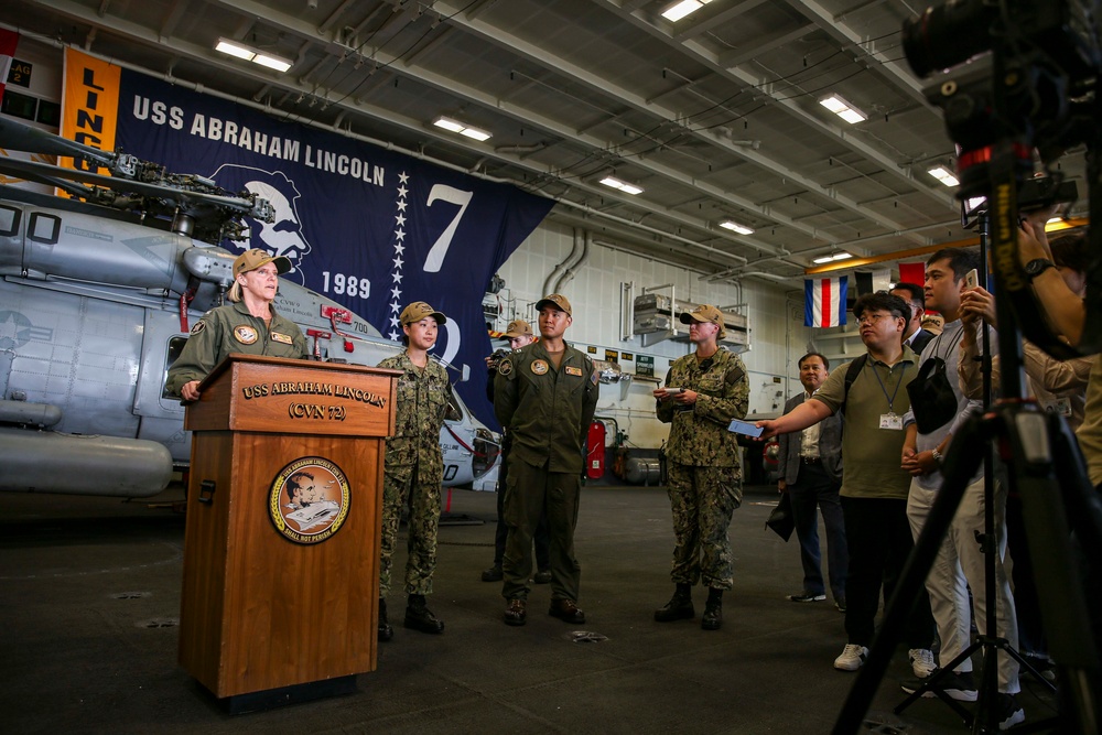 Abraham Lincoln holds a press conference with ROK during RIMPAC 2022