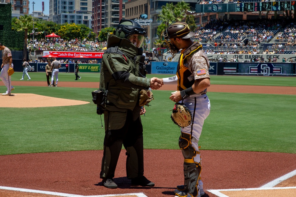 Marines visit the San Diego Padres