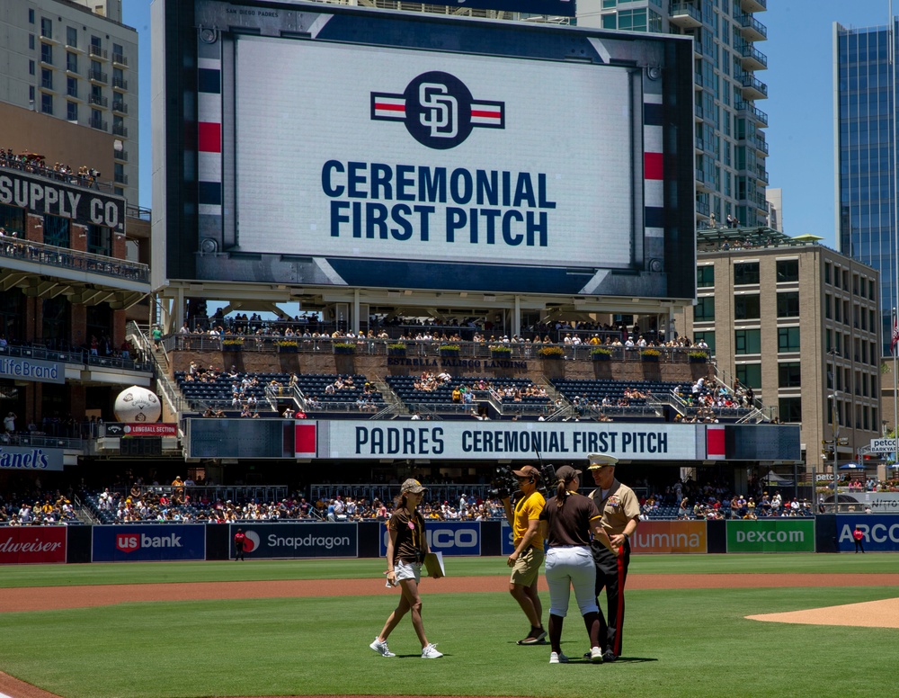 Marines visit the San Diego Padres