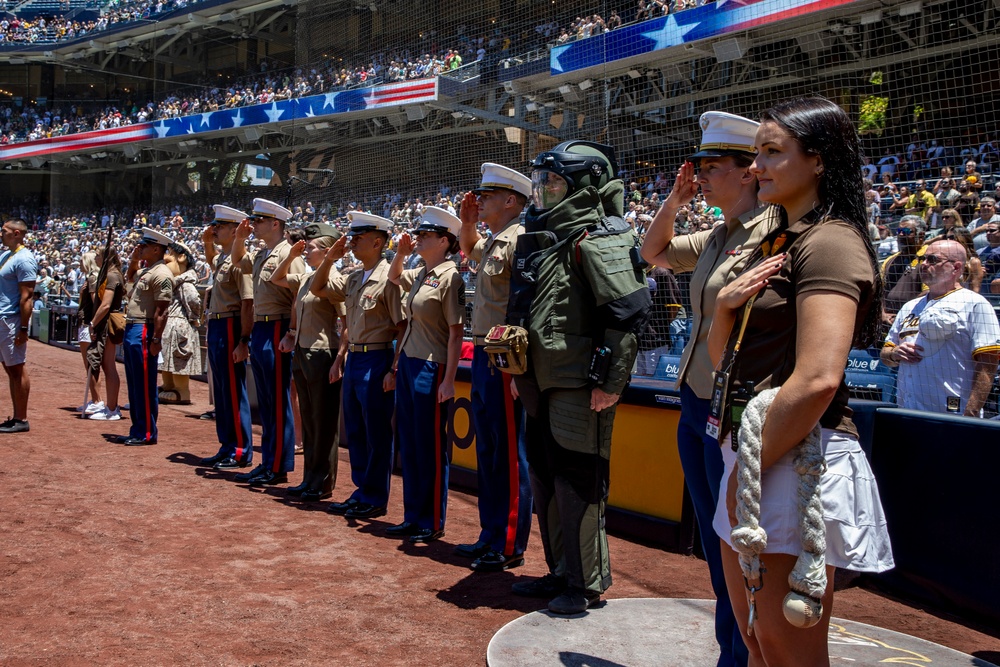 Marines visit the San Diego Padres