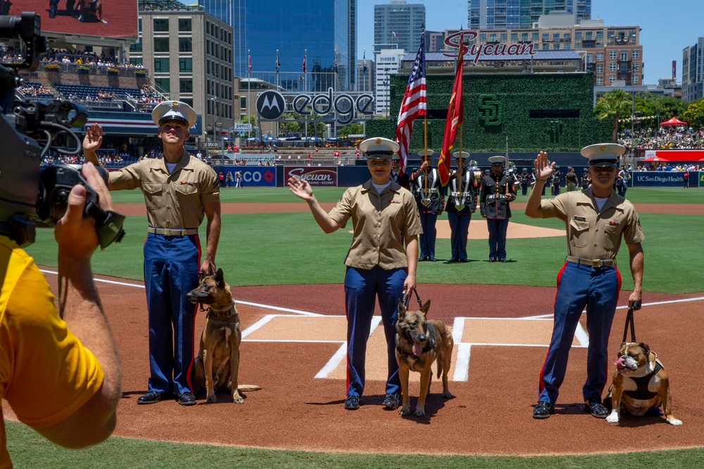 Marines visit the San Diego Padres