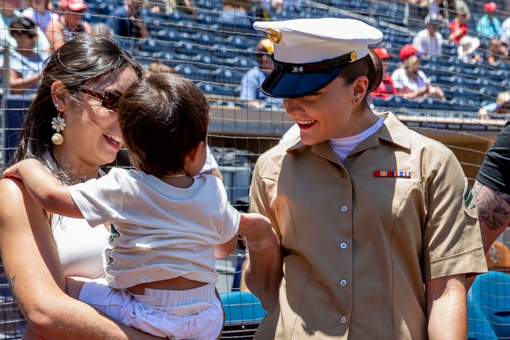 Marines visit the San Diego Padres