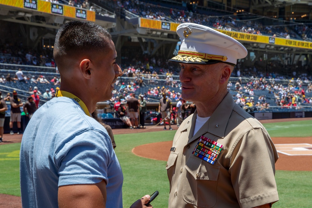 Marines visit the San Diego Padres