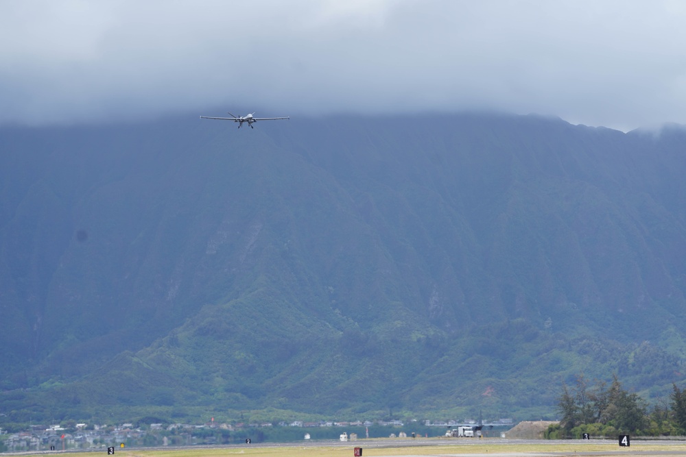 MQ-9 Reaper lands at Marine Corps Air Station Kaneohe Bay