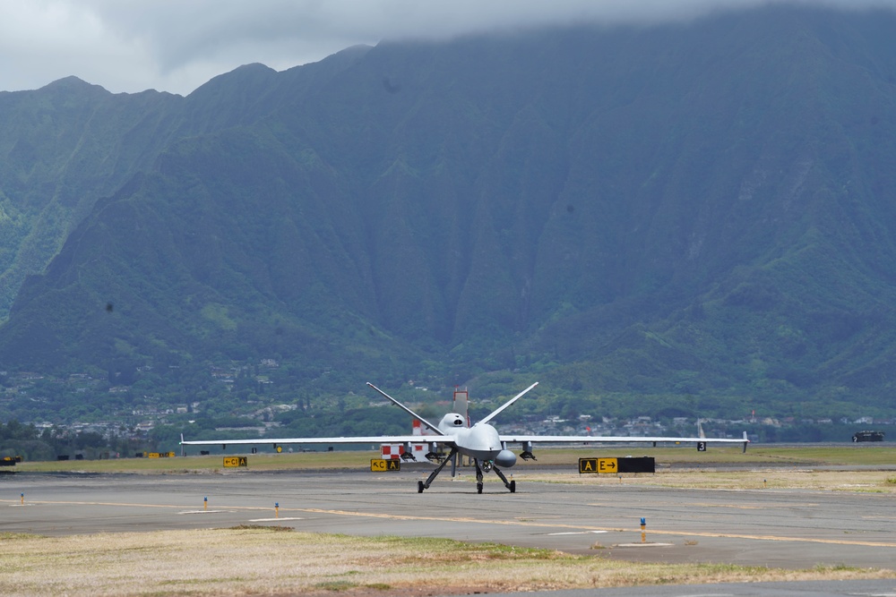 MQ-9 lands at Marine Corps Air Station Kaneohe Bay