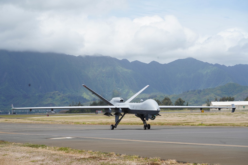 MQ-9 lands at Marine Corps Air Station Kaneohe Bay