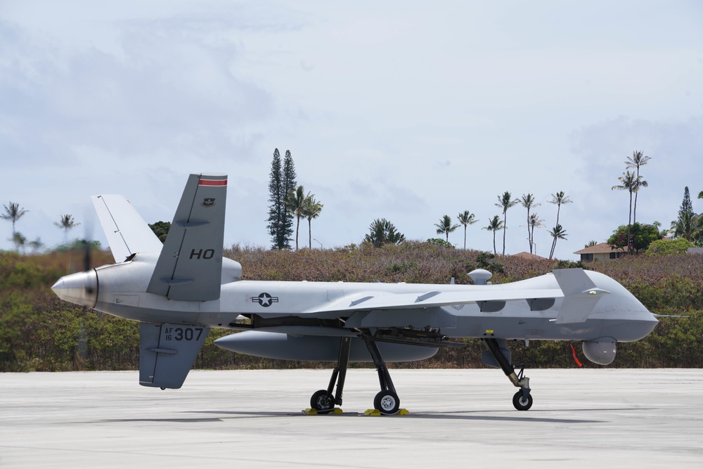 MQ-9 lands at Marine Corps Air Station Kaneohe Bay