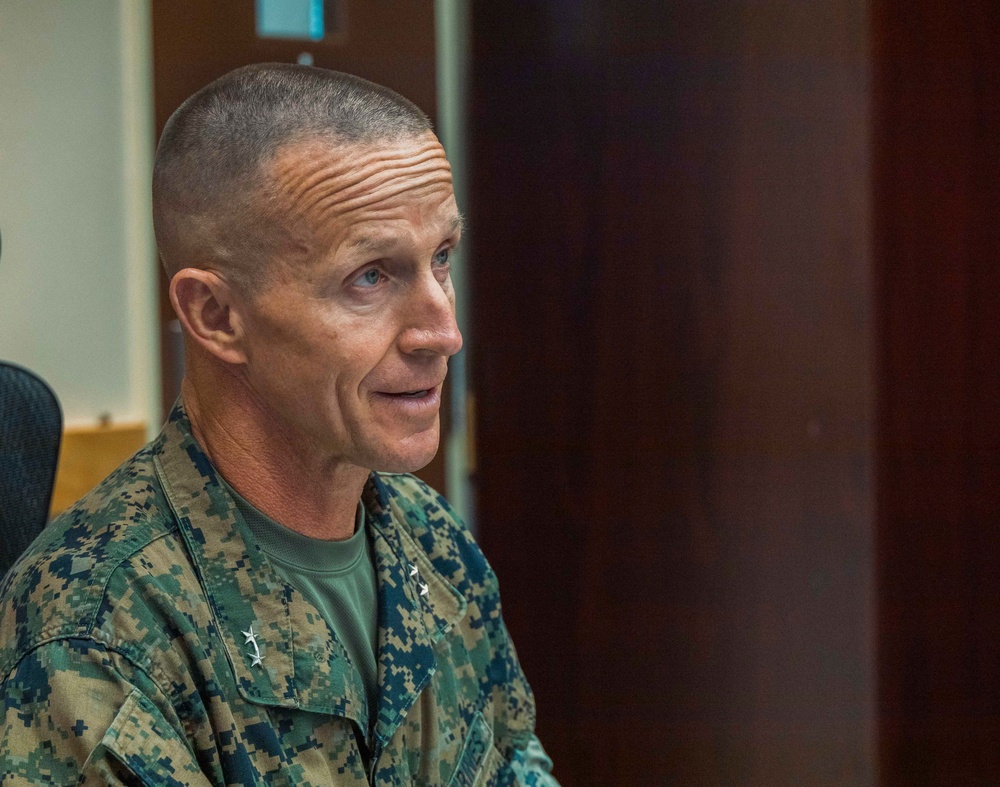 U.S. Marine Corps Maj. Gen. Stephen E. Liszewski tours Marine Corps Air Station Futenma