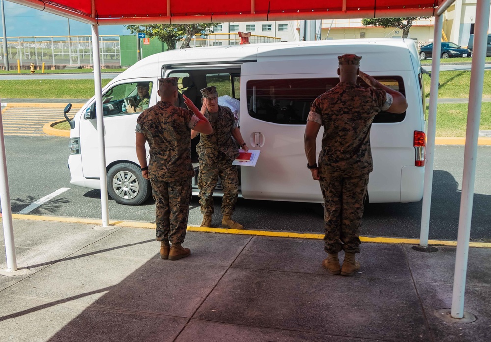 U.S. Marine Corps Maj. Gen. Stephen E. Liszewski tours Marine Corps Air Station Futenma