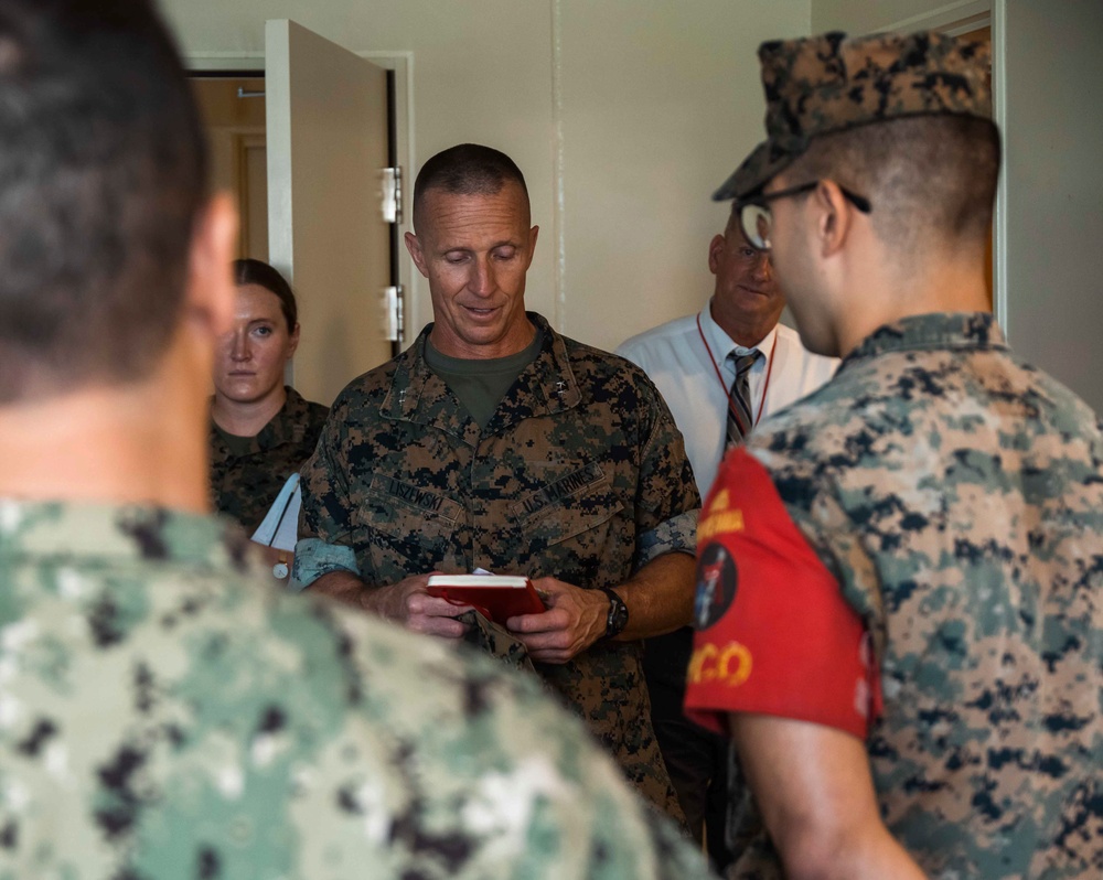U.S. Marine Corps Maj. Gen. Stephen E. Liszewski tours Marine Corps Air Station Futenma