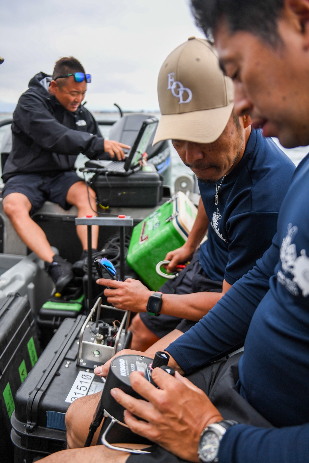 Japan Maritime Self-Defense Force Sailors Conduct AUV Calibration