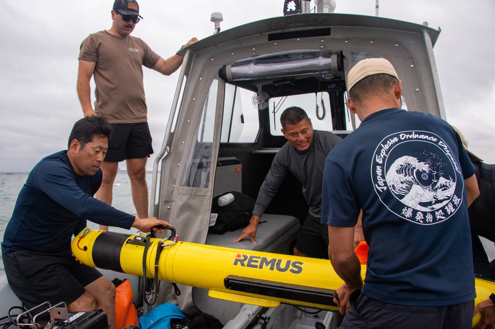 Japan Maritime Self-Defense Force Sailors Conduct AUV Calibration