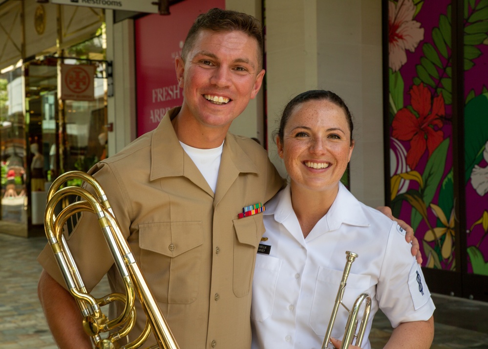 MARFORPAC BAND and Royal Australian Navy Band perform at Ala Moana Center