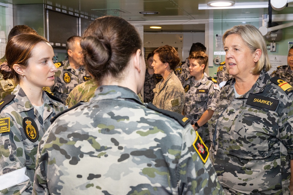 Royal Australian Navy Leader Visits HMAS Canberra