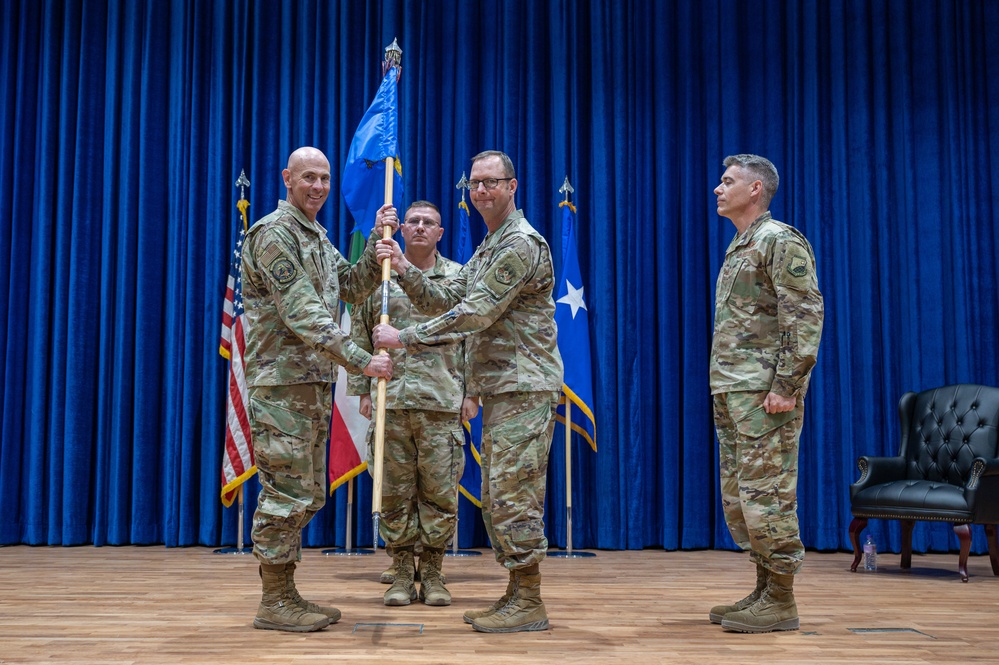 386th AEW change of command: Col. George M. Buch Jr. succeeds Col. Clinton M. Wilson