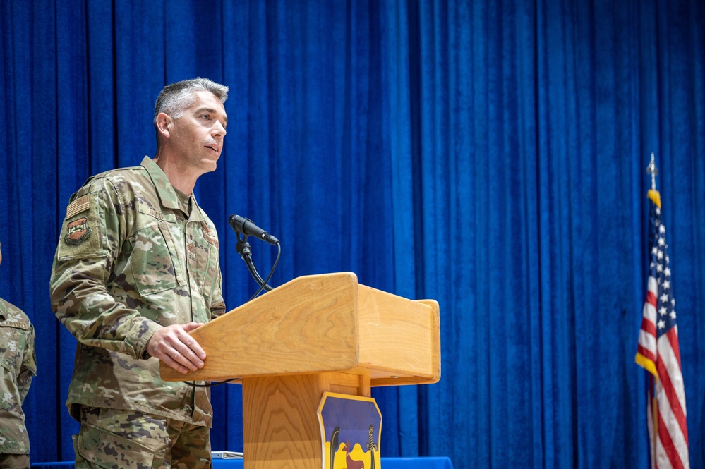 386th AEW change of command: Col. George M. Buch Jr. succeeds Col. Clinton M. Wilson