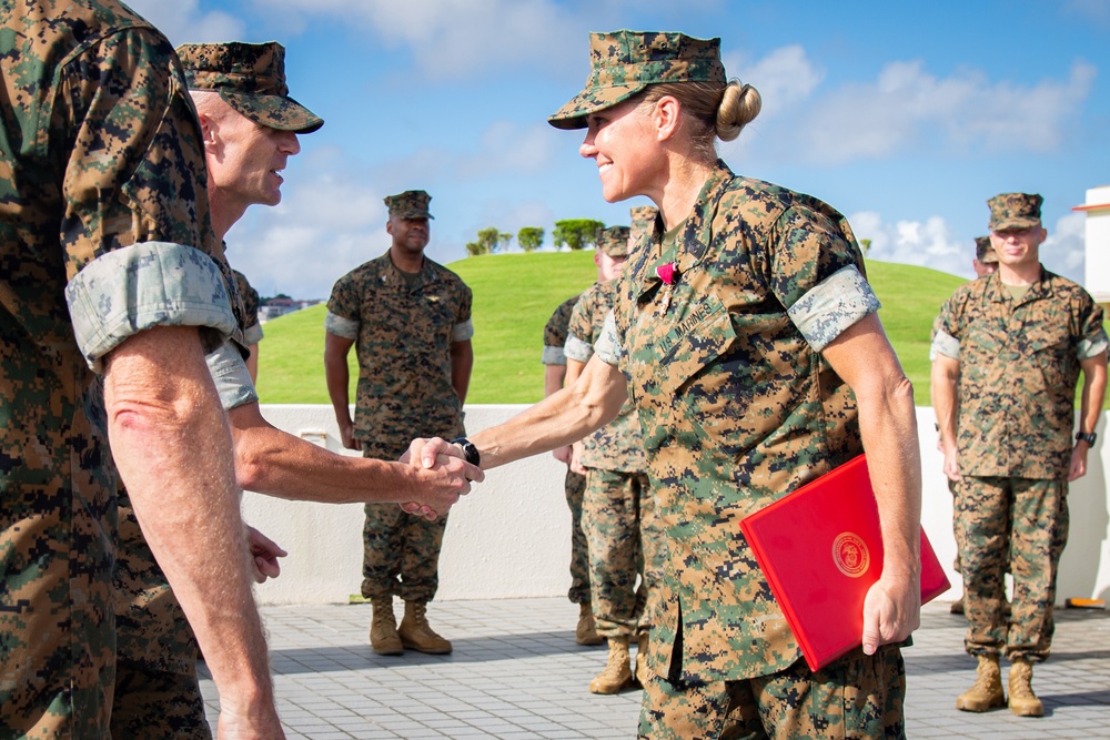 Sergeant Major Kitashima Receives a Legion of Merit Award on Camp Foster