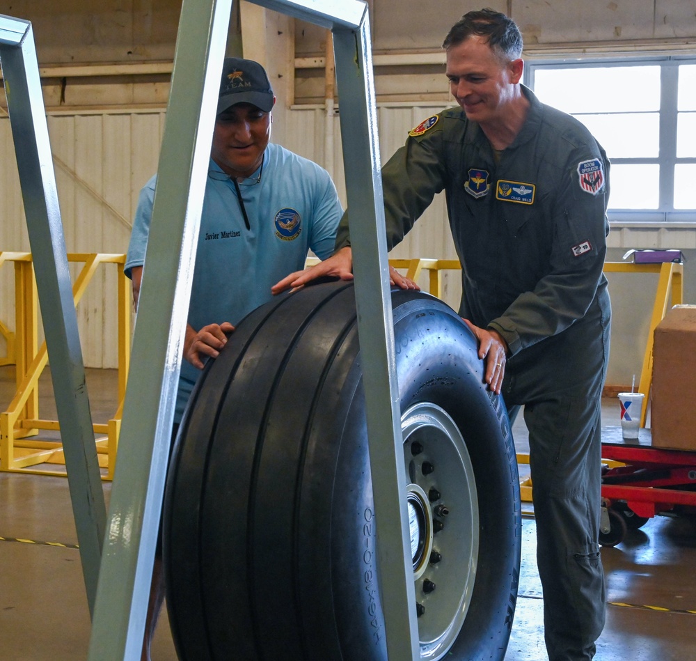 Altus AFB Maintainers create first KC-46 tire refurbishment process