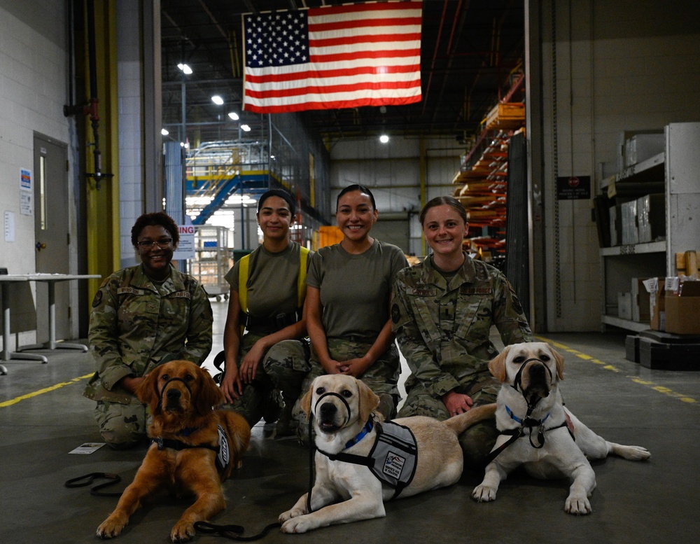 Service dogs in-training visit Whiteman AFB