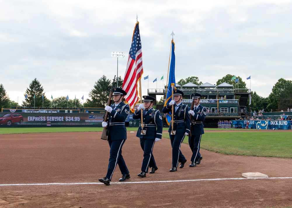 115th FW Base Honor Guard presents the colors at Madison Baseball Game