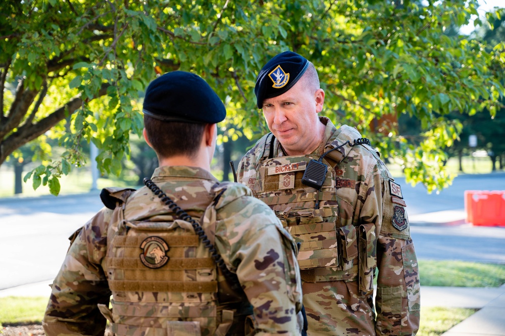 18th Air Force Command Chief shadows 375th Security Force Squadron