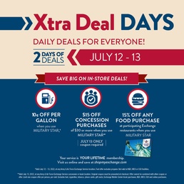 Double Points and Discounts: MILITARY STAR Pumps Up the Savings during Xtra Deal Days July 12-13
