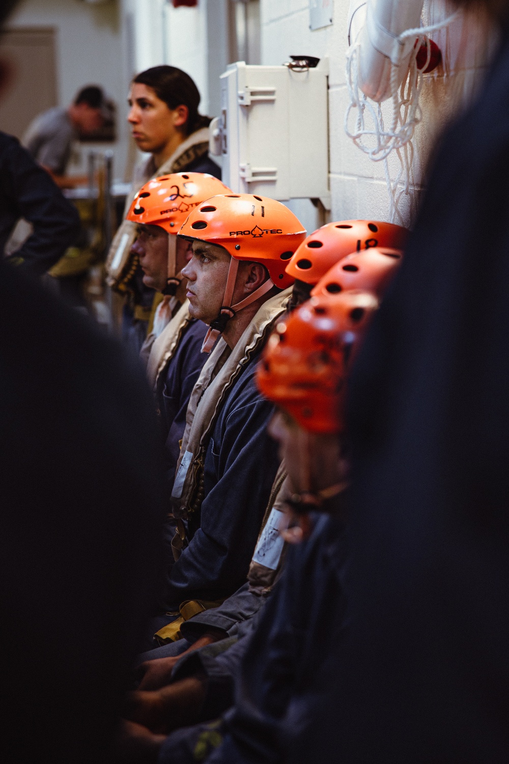 U.S. Marines with 26th Marine Expeditionary Unit conduct underwater egress training