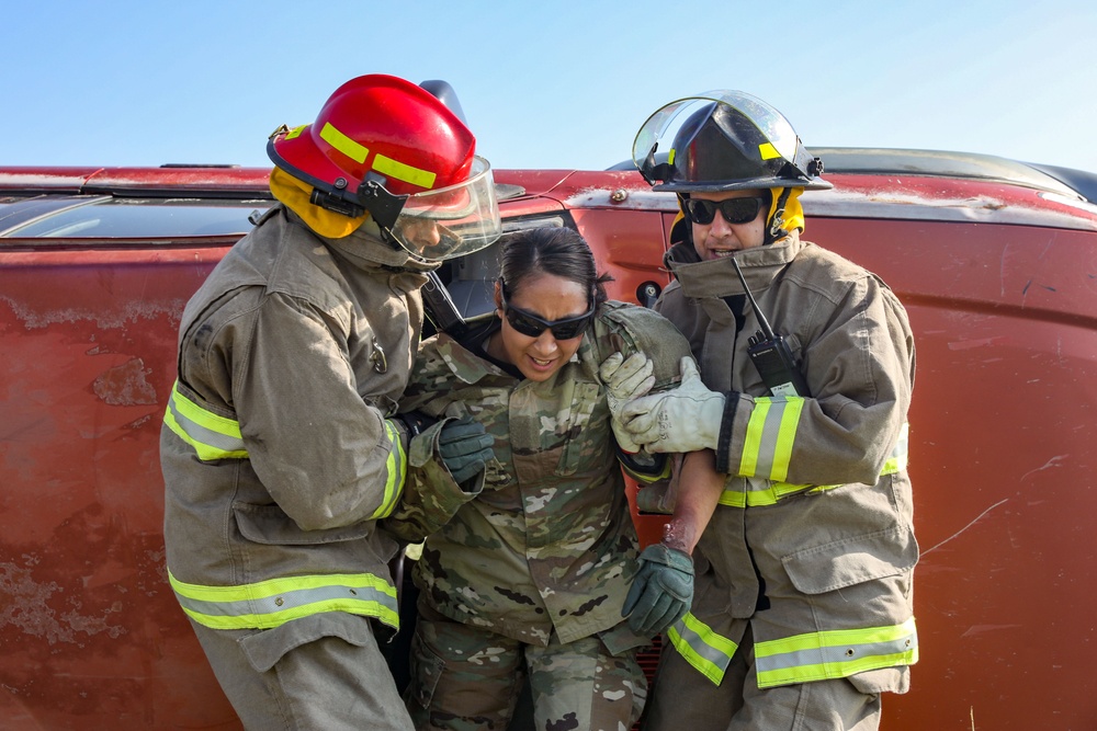 Camp Bondsteel First Responders Conduct Vehicle and Building Extraction Training