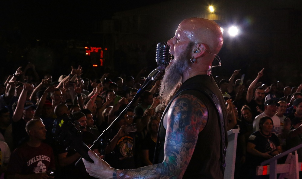 Drowning Pool Performs at Camp Arifjan