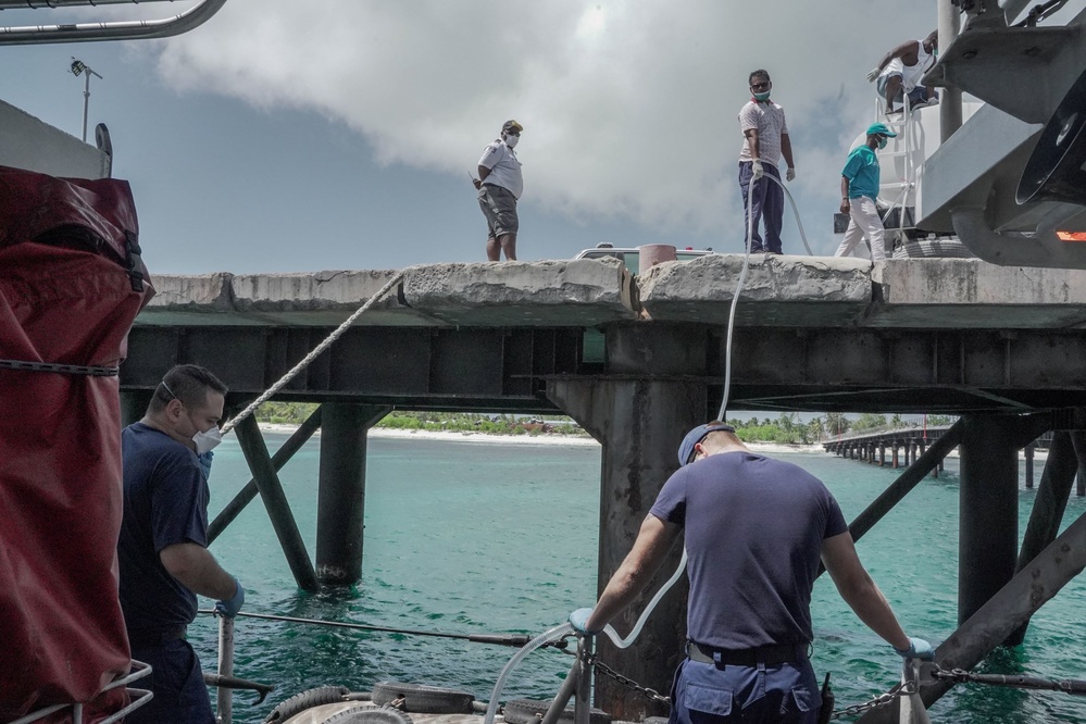 Coast Guard Cutter Oliver Berry Conducts Potable Water Offload at Kiritimati Island, Kiribati