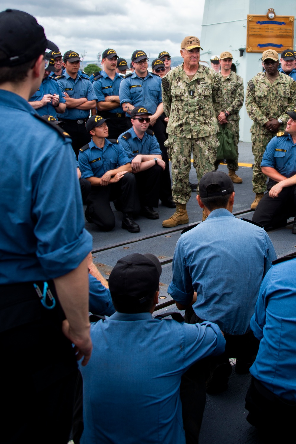 RIMPAC Commander Addresses the Crew of HMCS Vancouver (FFH 331)