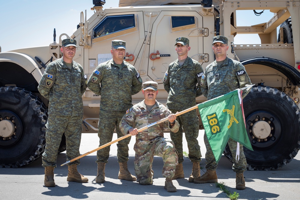 Kosovo Security Force and Iowa National Guard Military Police work together