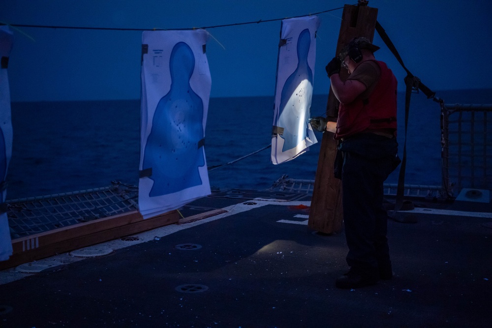 USS Momsen At Sea Gun Range