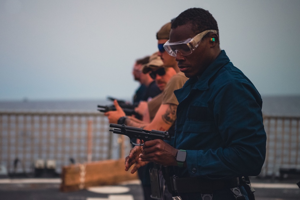 USS Momsen At Sea Gun Range